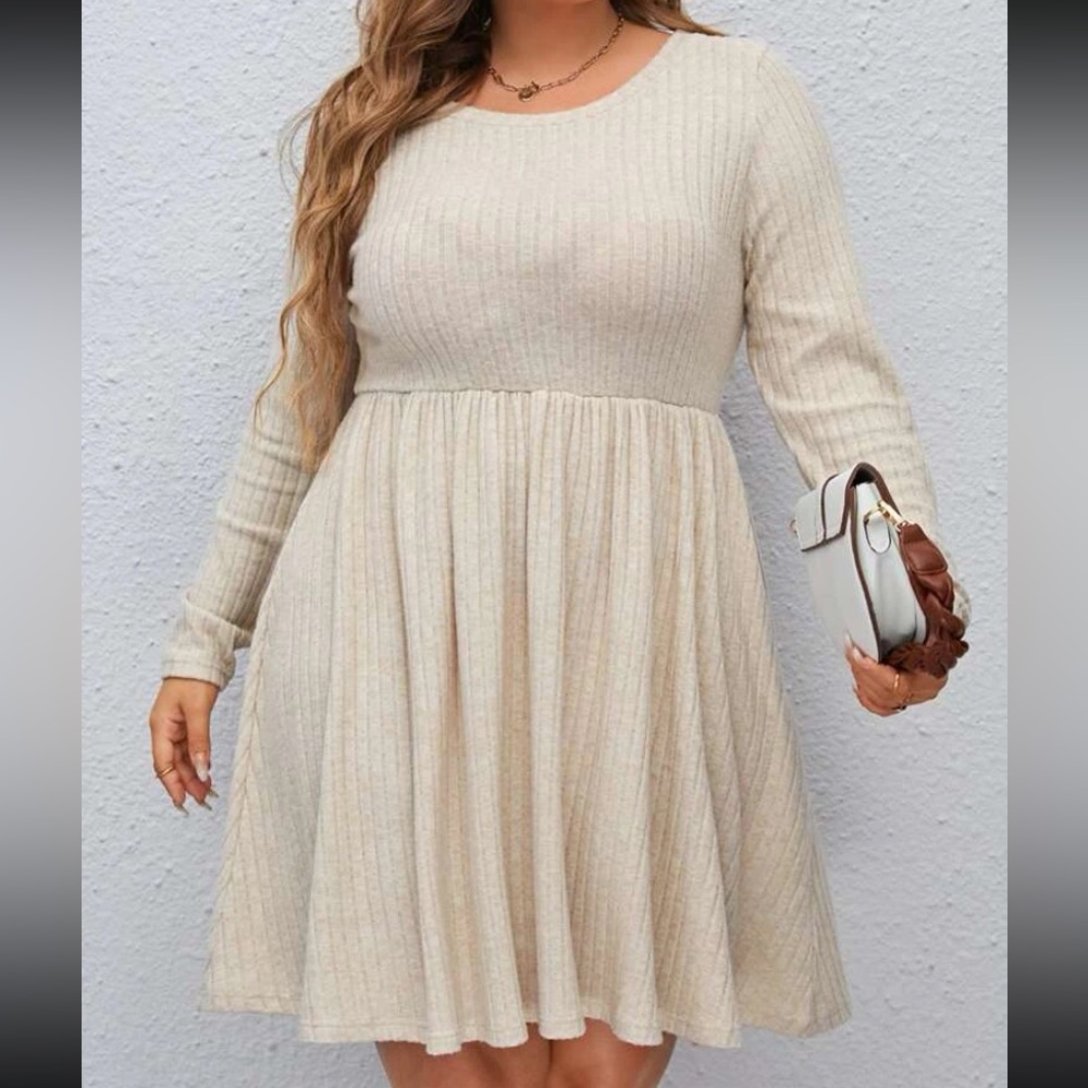 Plus Size White Soft Dress